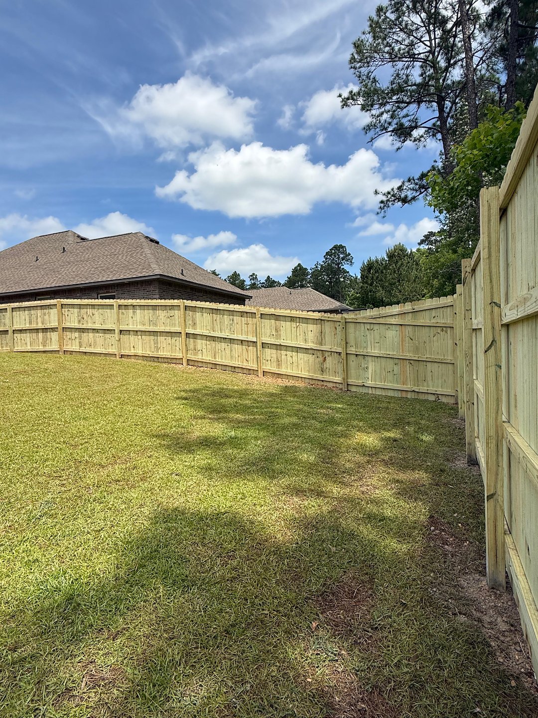 160-Foot Wood Privacy Fence Installation in Gulfport, Mississippi