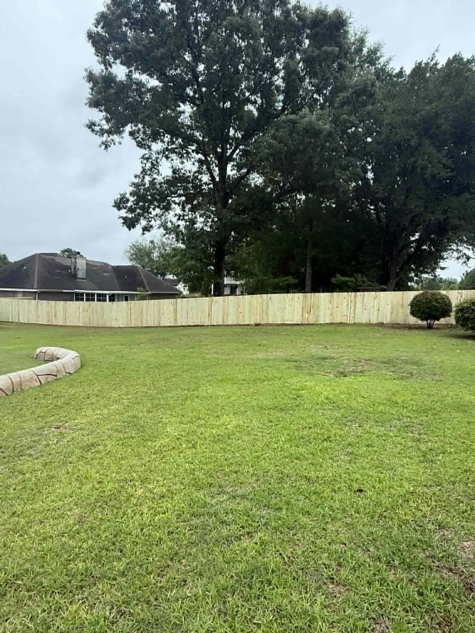 370 Plus ft Wood Privacy Fence Installation with Double Drive Gate in Gulfport, MS