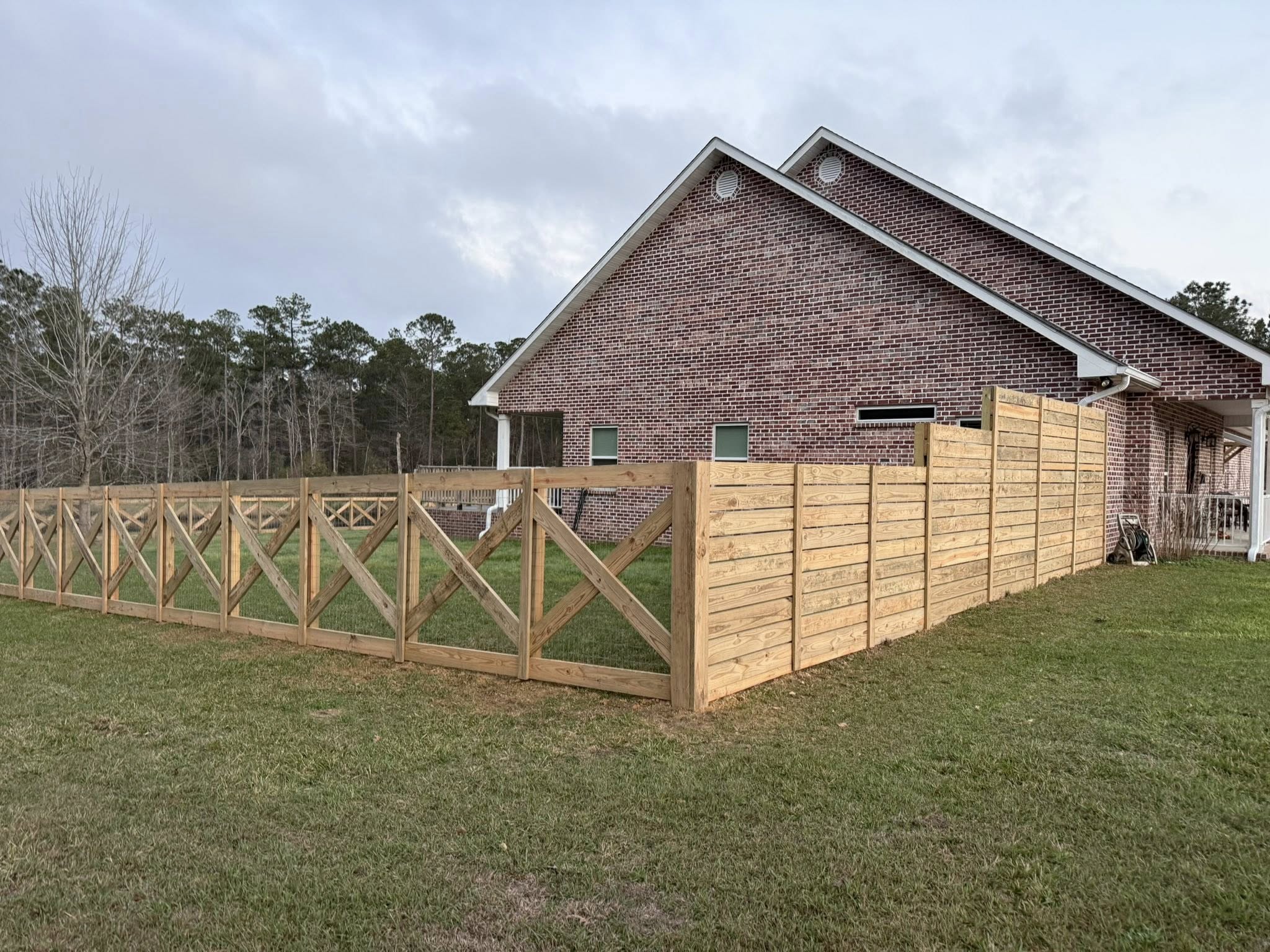 Ranch Style Wood Fence Installation Near Gulfport, MS Post & Rail Fence Project