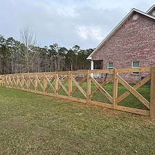 Ranch-Style-Wood-Fence-Installation-Near-Gulfport-MS-Post-Rail-Fence-Project 3