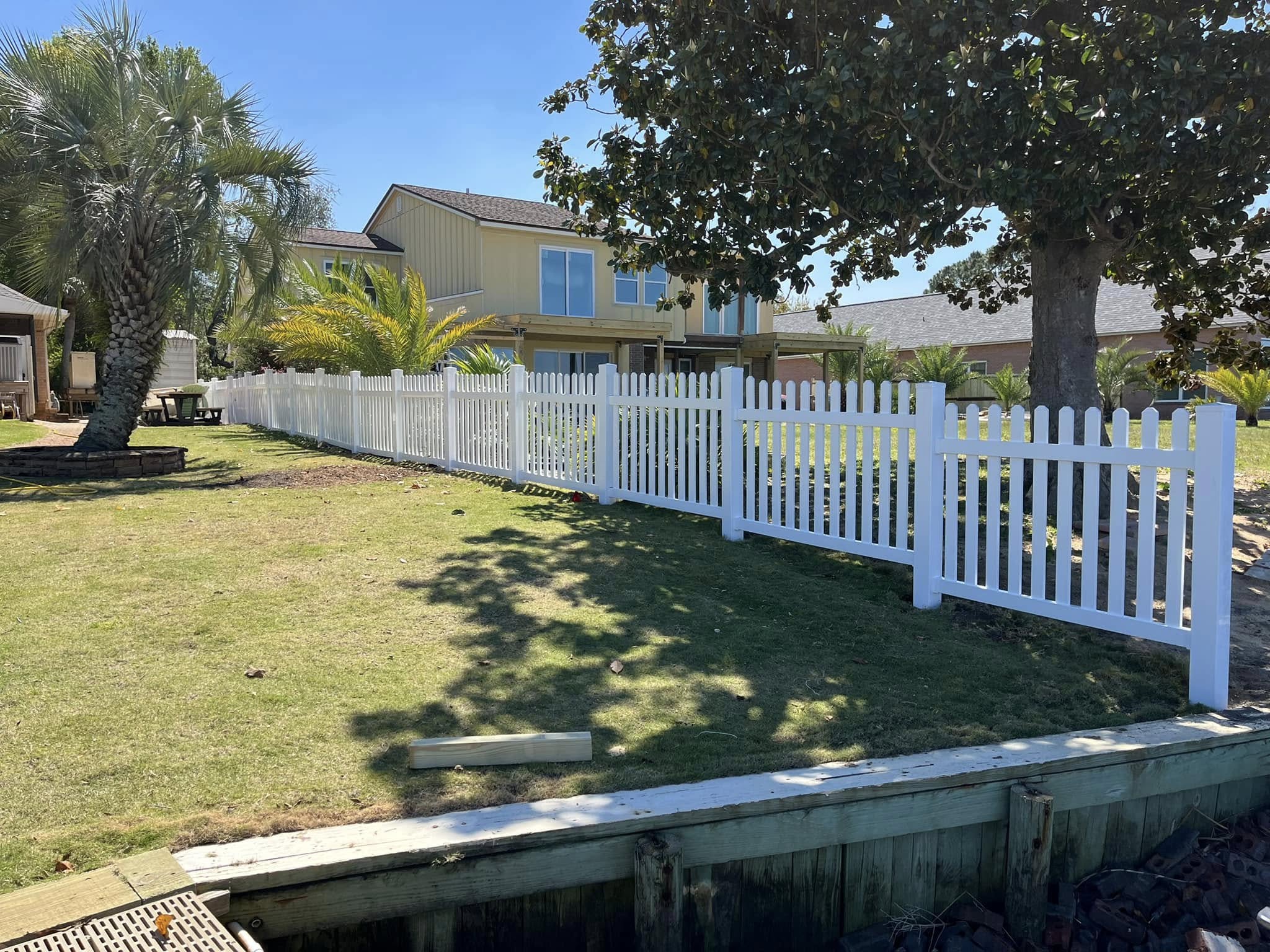 Vinyl Picket Fence Installation on Waterfront Property in Gulfport, MS